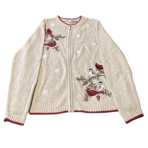 NWT Vintage Women's Cottagecore Croft & Barrow Cardinal Cardigan Sweater- Sz XL